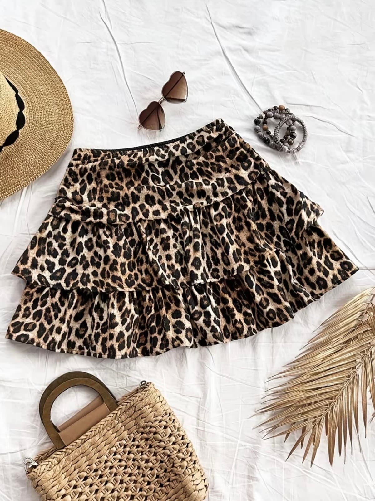 Ženska Mini Suknja sa Leopard Printom – Moderna Suknja sa Volanima - 2