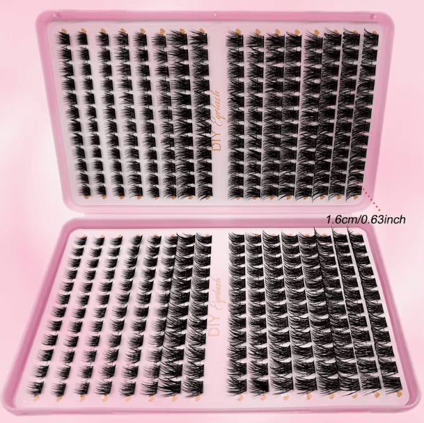 DIY Set Veštačkih Trepavica – 384 Klaster Trepavice za Prirodan i Pun Efekat